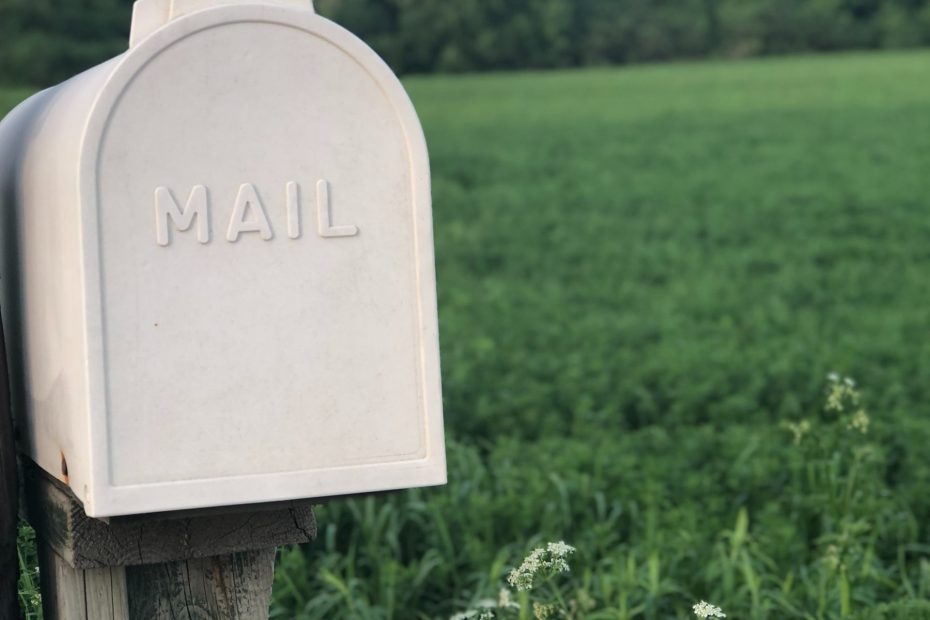 mailbox and green field