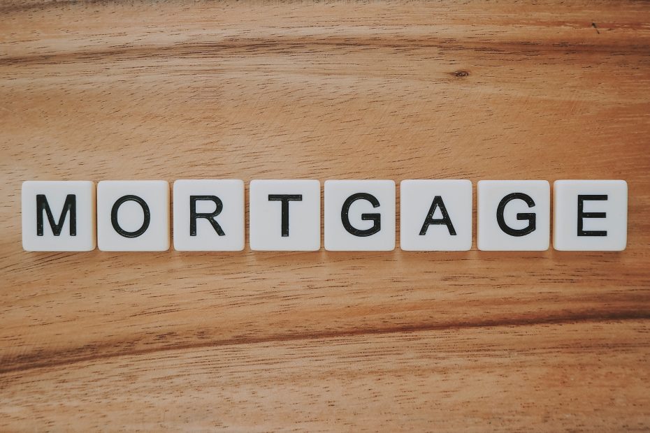 "MORTGAGE" spelled with letter tiles